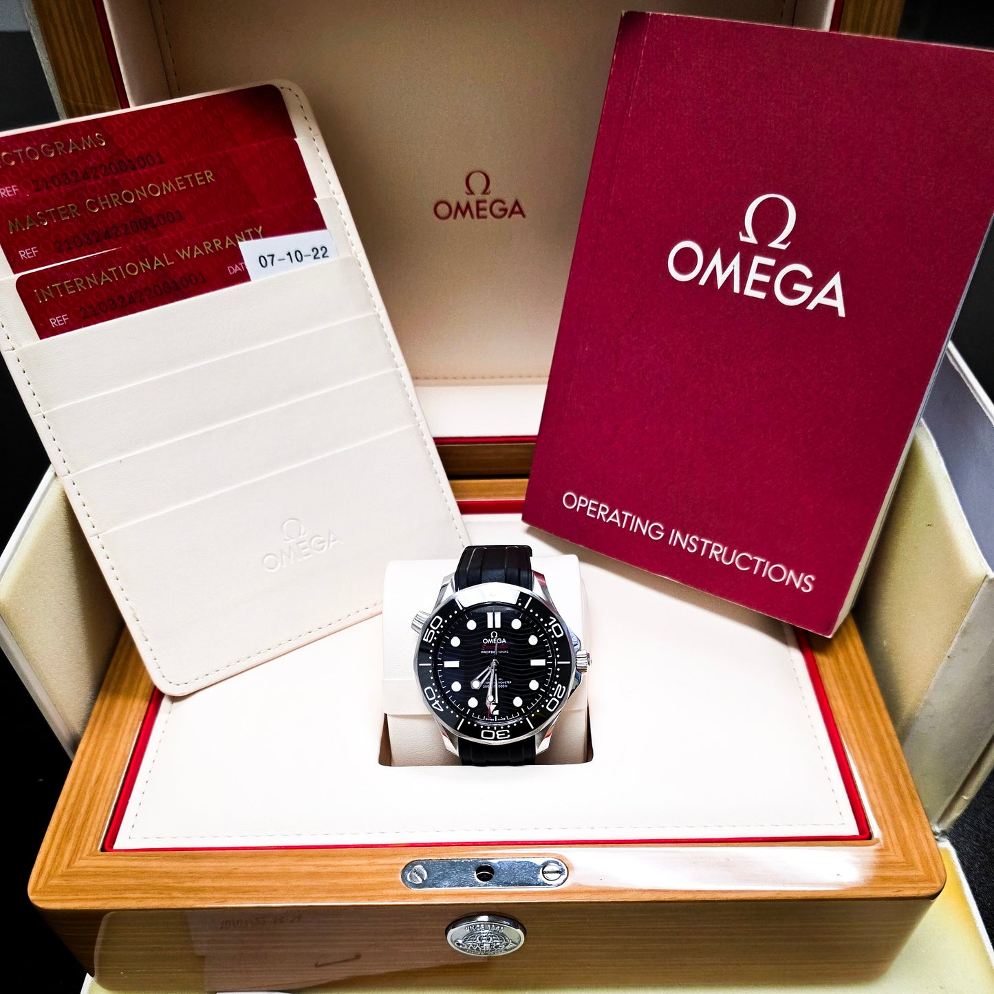Omega Seamaster Professional Diver Black Wave Dial - Ref # 210.32.42.20.01.001