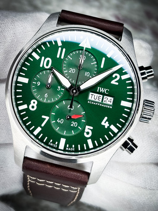 IWC Pilot's Watch Green Dial Chronograph Ref # IW378005