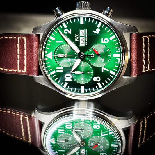 IWC Pilot's Watch Green Dial Chronograph Ref # IW378005