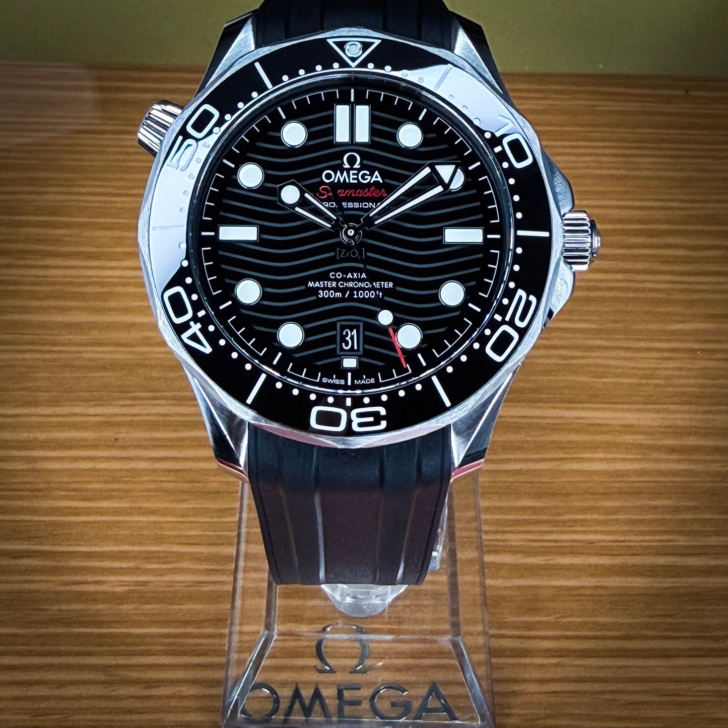 Omega Seamaster Professional Diver Black Wave Dial - Ref # 210.32.42.20.01.001