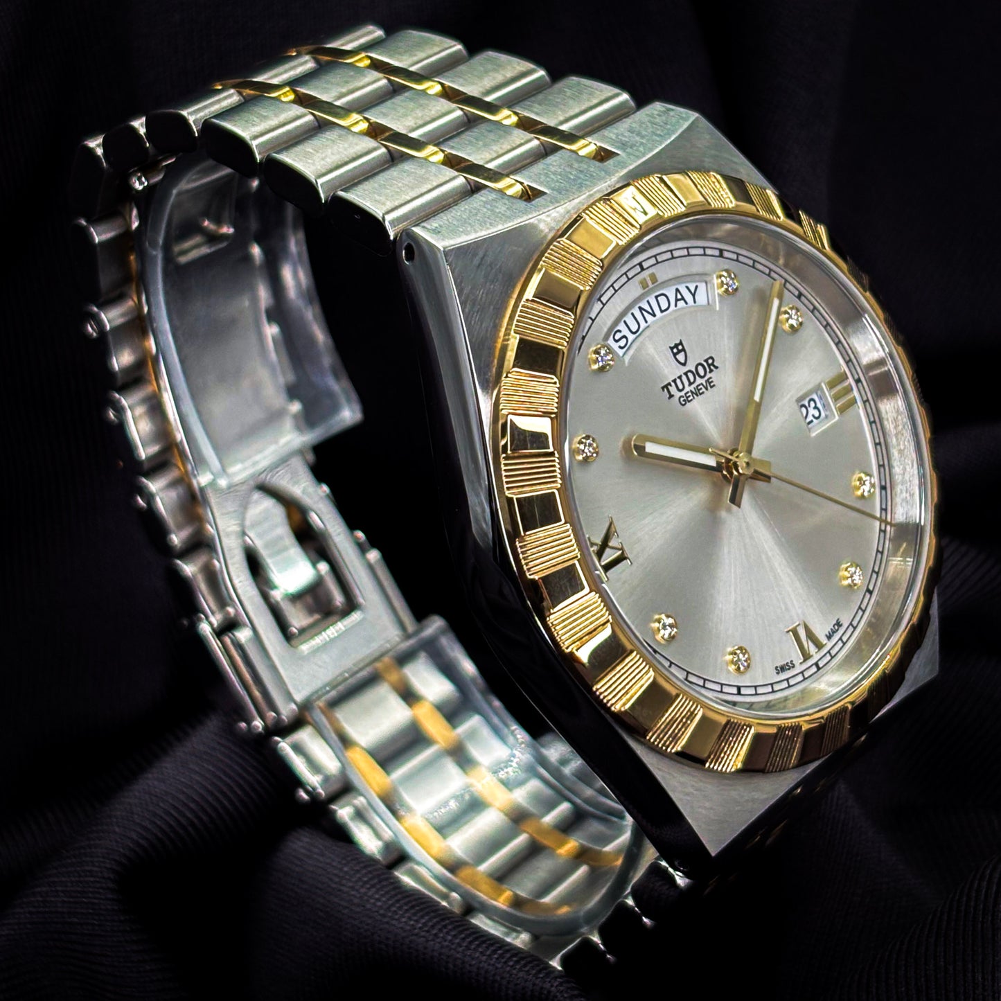 Tudor Royal Day/Date 41mm Stainless & Gold with factory diamond dial - Ref # 28603