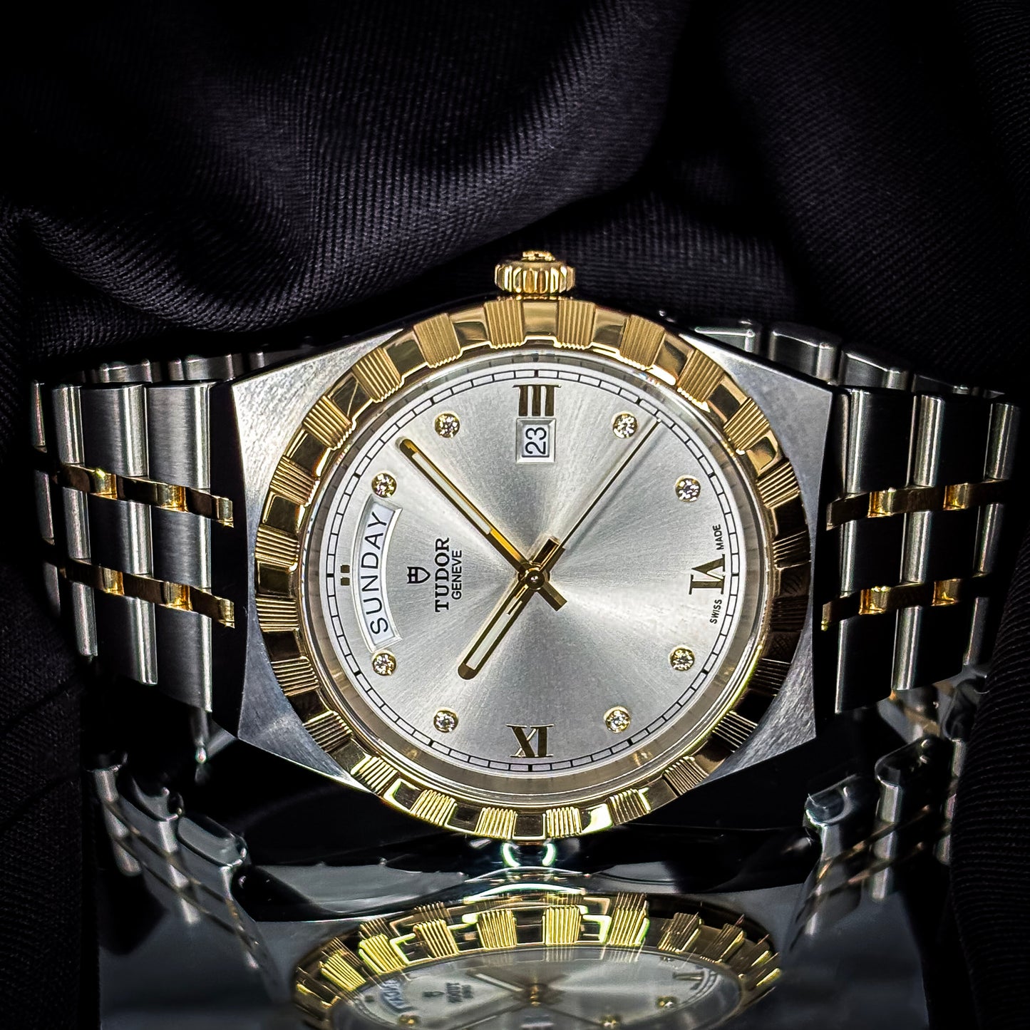 Tudor Royal Day/Date 41mm Stainless & Gold with factory diamond dial - Ref # 28603