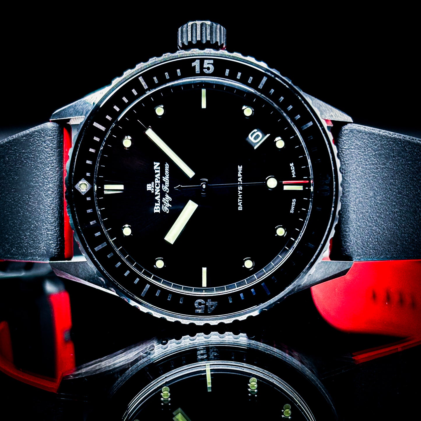 Blancpain Fifty Fathoms Bathyscaphe Black Ceramic - Ref # 5000-0130-B52A