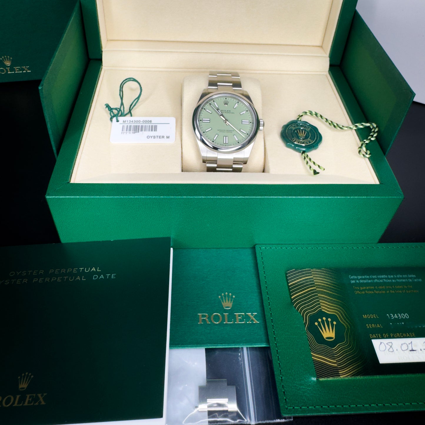 Rolex Oyster Perpetual 41mm Pistachio Dial New/Unworn - Ref # 134300